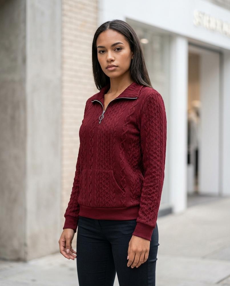 Statement Street - Takar | Strukturiert Langärmlig Sweatshirt Damen