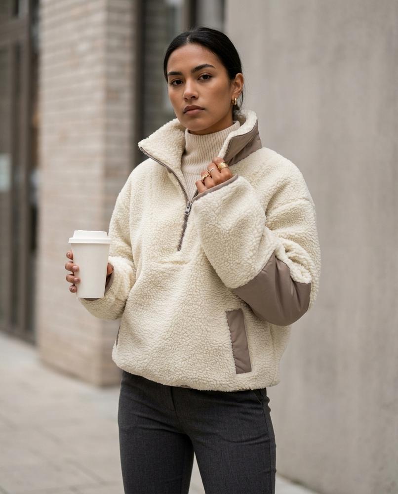 Statement Street - Kemir | Flauschig Hochschließend Jacke Damen