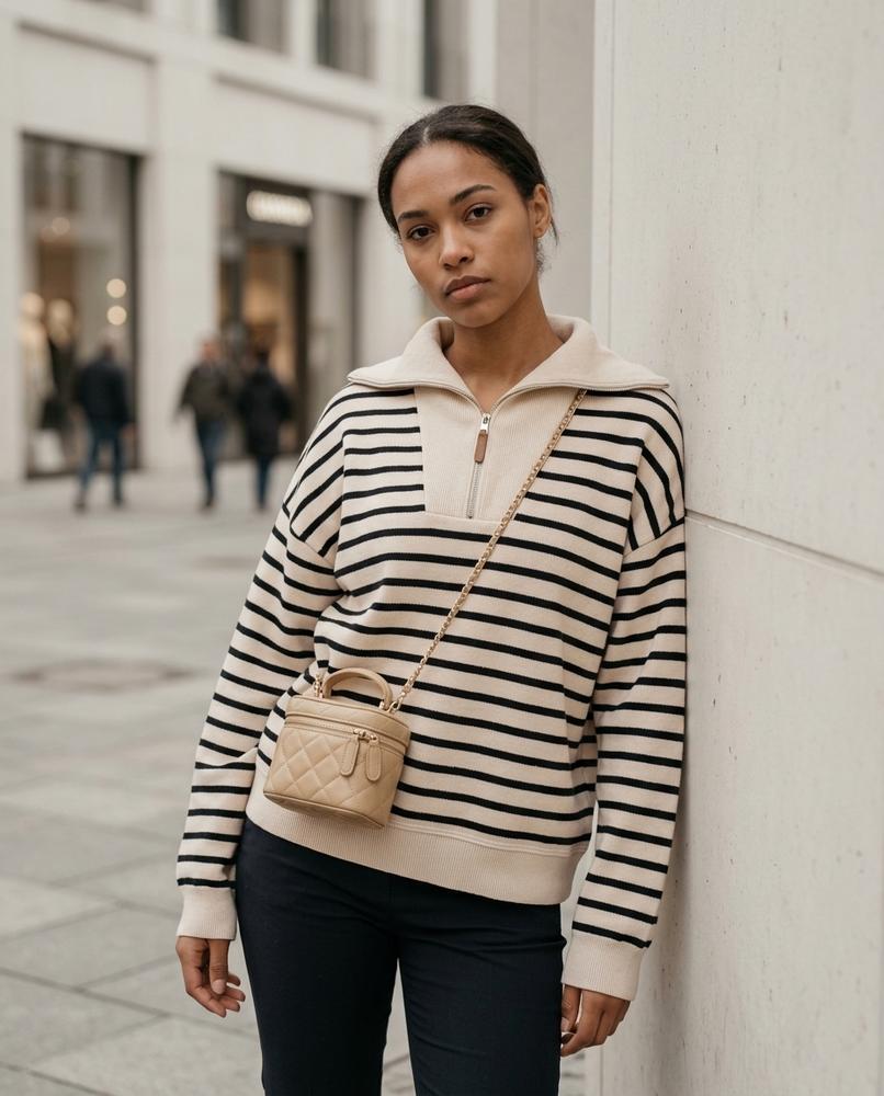Statement Street - Tamin | Gestreiftes Weit-Geschnittenes Sweatshirt Damen