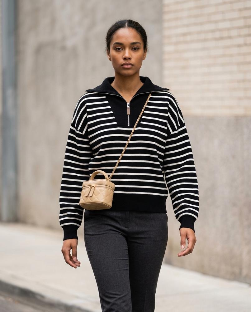 Statement Street - Tamin | Gestreiftes Weit-Geschnittenes Sweatshirt Damen