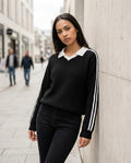 Statement Street - Mihal | Gerippter Gestreifter Pullover Damen