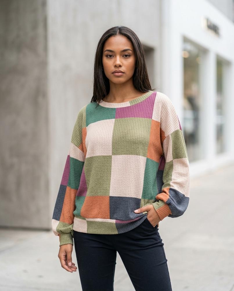 Statement Street - Mamar | Mehrfarbig Strukturiert Pullover Damen