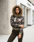 Statement Street - Nimin | Gemusterte Pelzbesetzte Jacke Damen