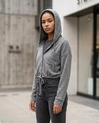 Statement Street - Tasel | Geknöpfter Kurz Geschnittener Hoodie Damen