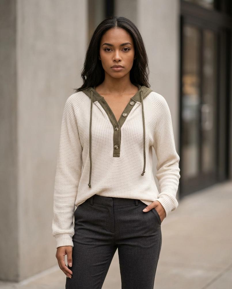 Statement Street - Talan | Strukturiert Geknöpft Hoodie Damen