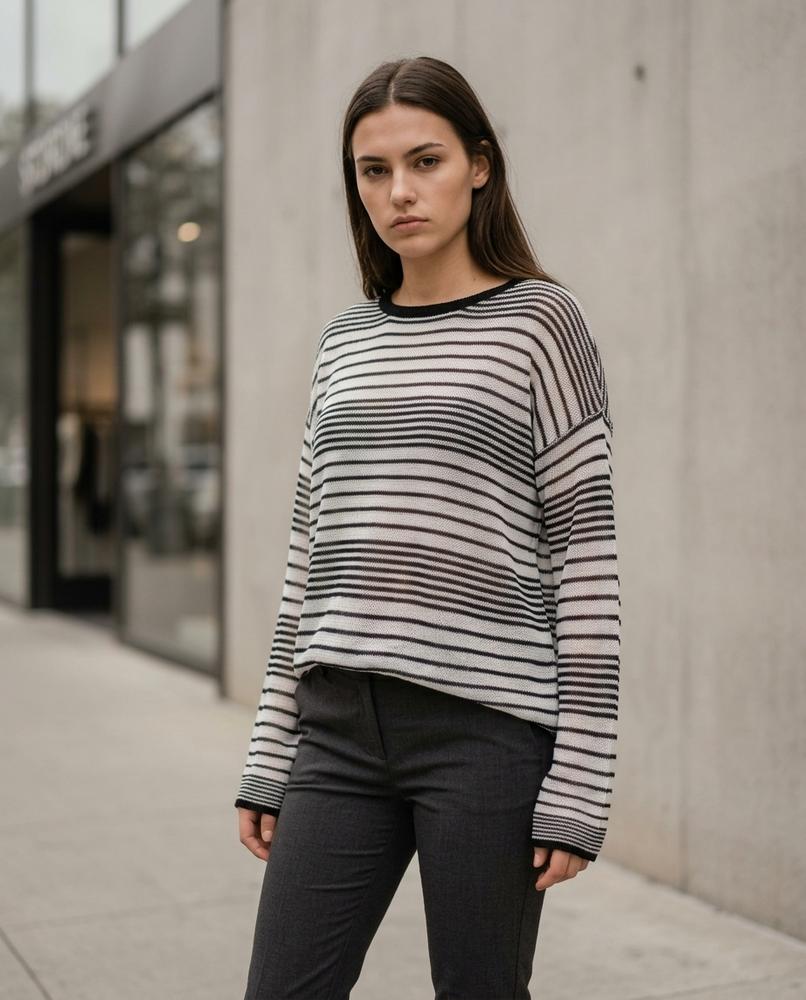 Statement Street - Mamin | Gestreifter Leichter Pullover Unisex