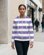 Statement Street - Maron | Gestreifter Taillierter Hoodie Damen