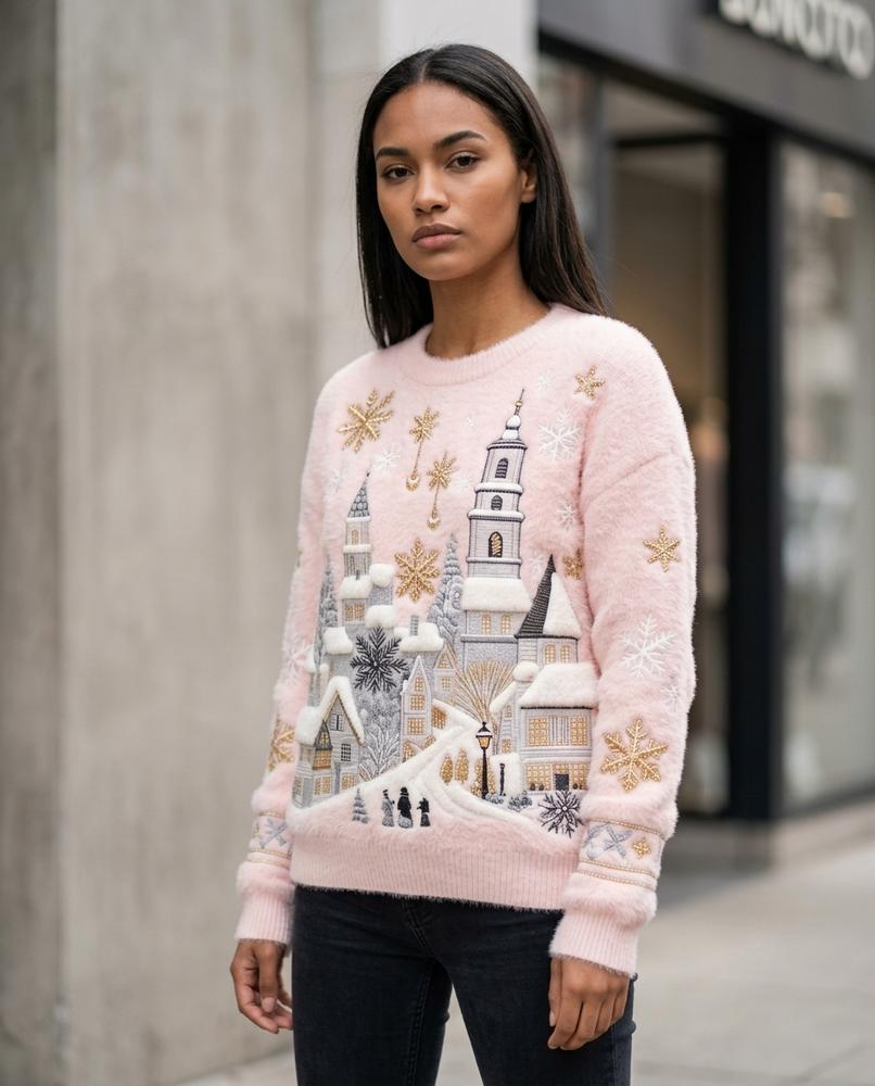 Statement Street - Roven | Bestickt Strukturiert Pullover Damen