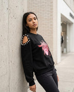 Statement Street - Sesan | Ausgeschnitten Perlenbesetzt Sweatshirt Damen