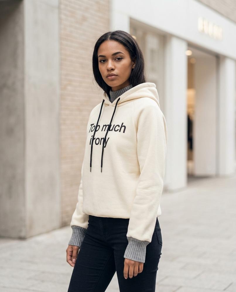 Statement Street - Arsil | Bedruckter Zweifarbiger Hoodie Damen