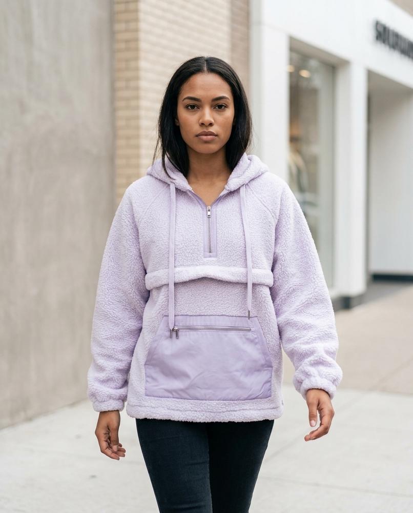Statement Street - Nonal | Teddy Halbreißverschluss Hoodie Damen