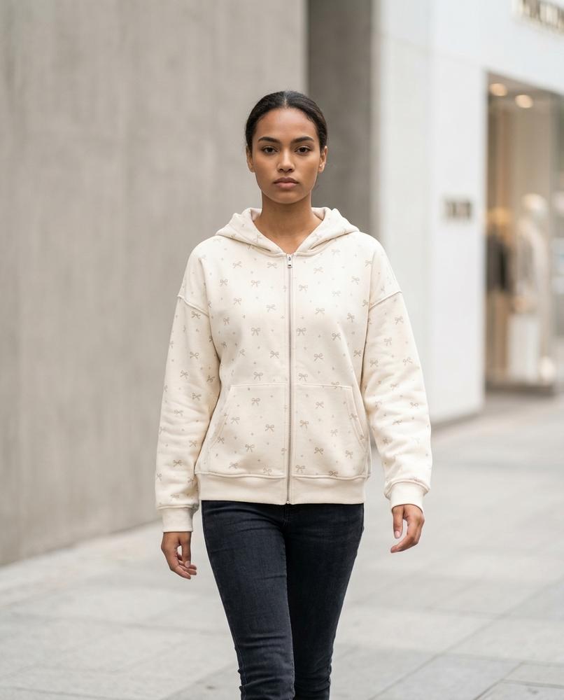 Statement Street - Rarel | Gemusterter Lockerer Hoodie Damen