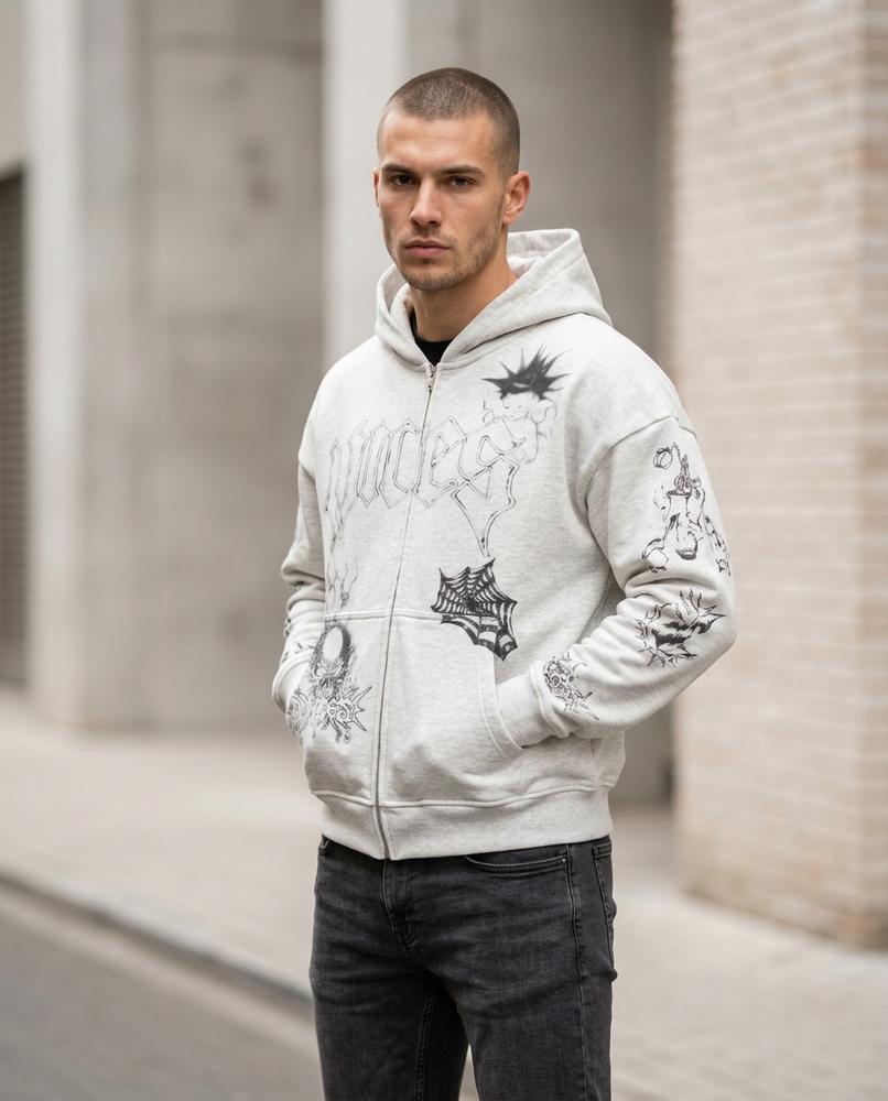 Statement Street - Tisel | Bedruckt Reißverschluss Hoodie Unisex