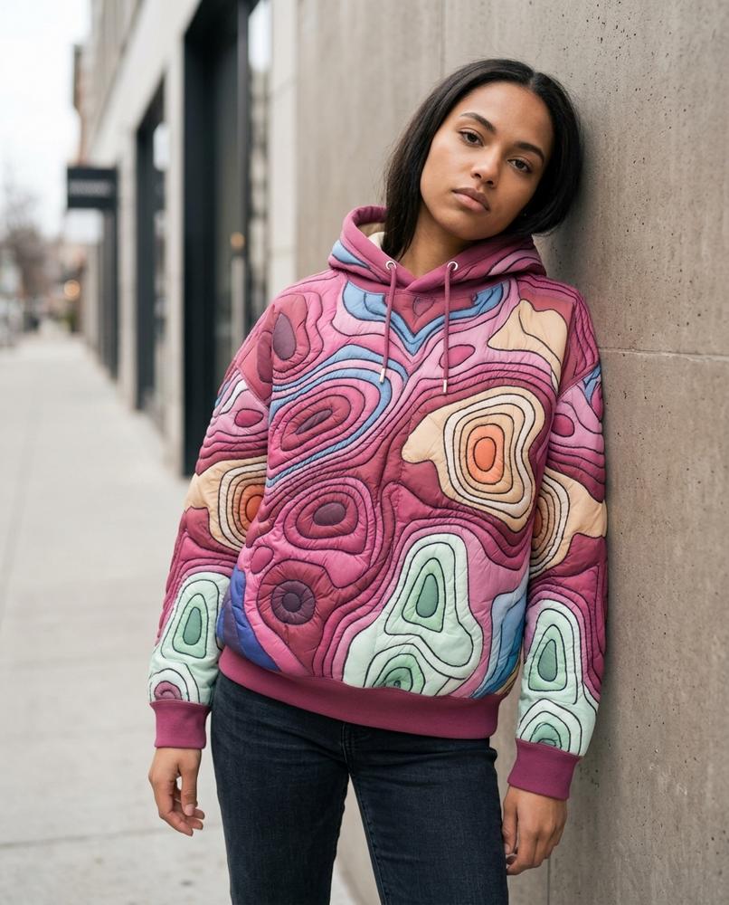 Statement Street - Vemir | Gesteppt Gemustert Hoodie Unisex