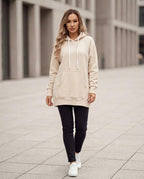 Statement Street - Kalev | Langärmliger Seitlich Geschlitzter Hoodie Damen