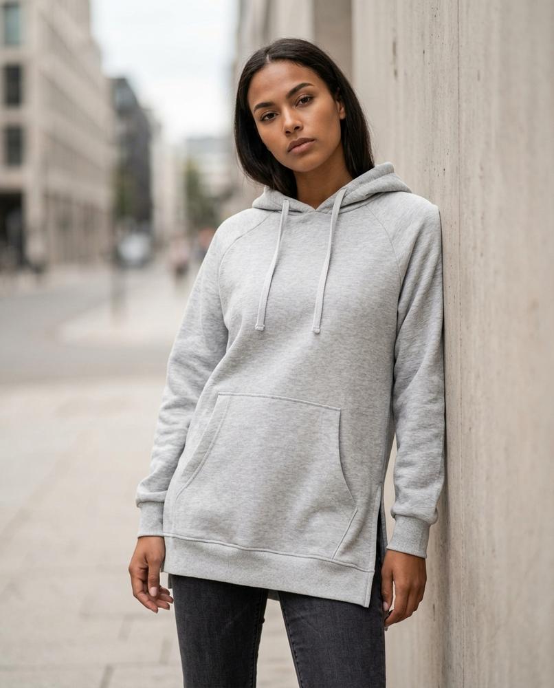 Statement Street - Kalev | Langärmliger Seitlich Geschlitzter Hoodie Damen