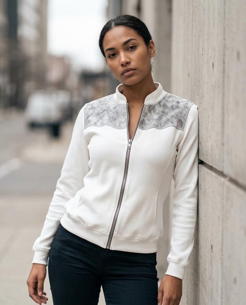 Statement Street - Daron | Zweifarbige Strukturierte Jacke Damen