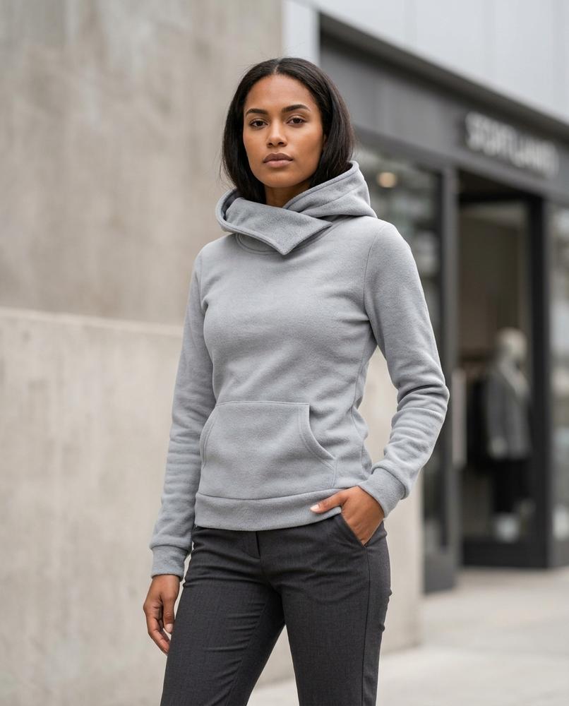 Statement Street - Minal | Tailliert Hochgeschlossen Hoodie Damen