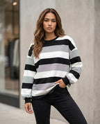 Statement Street - Memen | Gestreift Langärmlig Pullover Damen