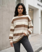 Statement Street - Memen | Gestreift Langärmlig Pullover Damen