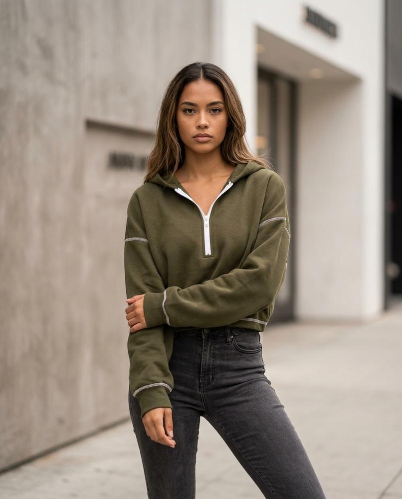 Statement Street - Nepos | Reißverschluss Taillenlang Hoodie Damen