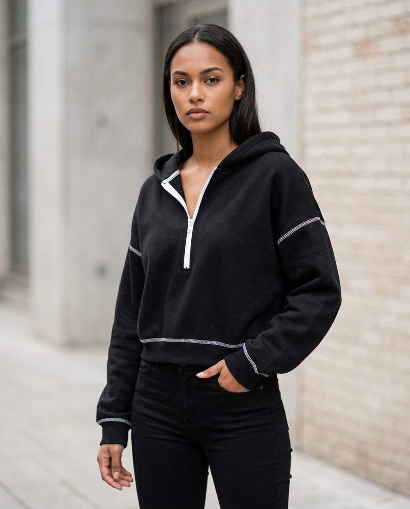 Statement Street - Nepos | Reißverschluss Taillenlang Hoodie Damen