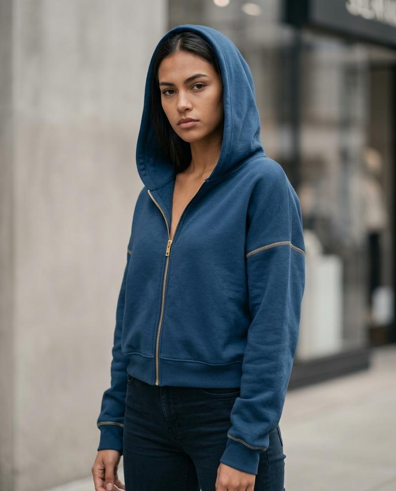 Statement Street - Nepos | Reißverschluss Taillenlang Hoodie Damen