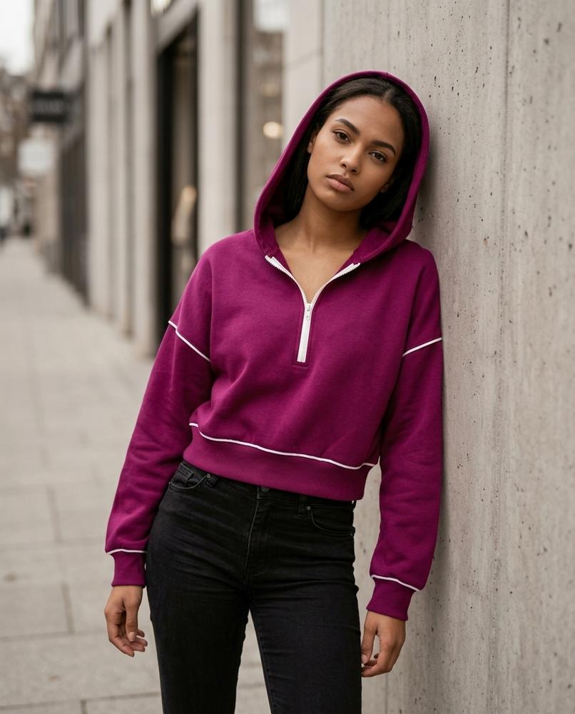 Statement Street - Nepos | Reißverschluss Taillenlang Hoodie Damen