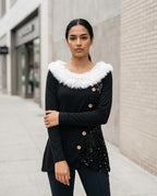 Statement Street - Nalad | Asymmetrisch Paillettenbesetzt Tunika Damen