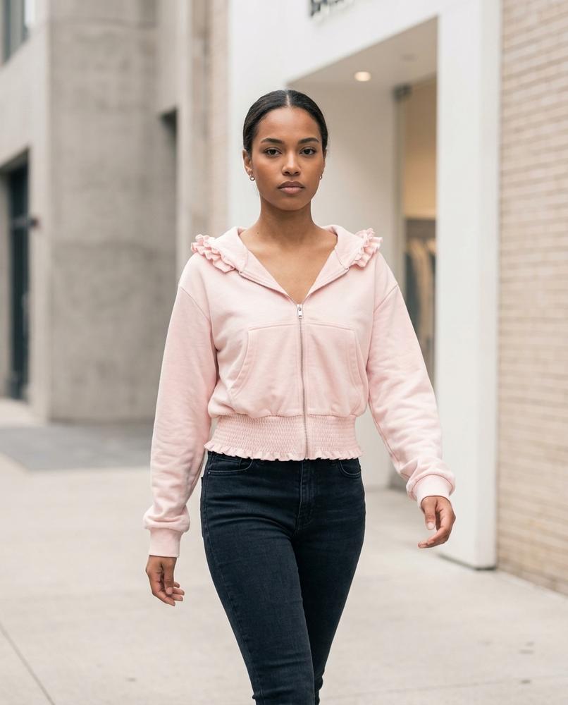 Statement Street - Zepun | Gerüschte Kurz Geschnittene Jacke Damen