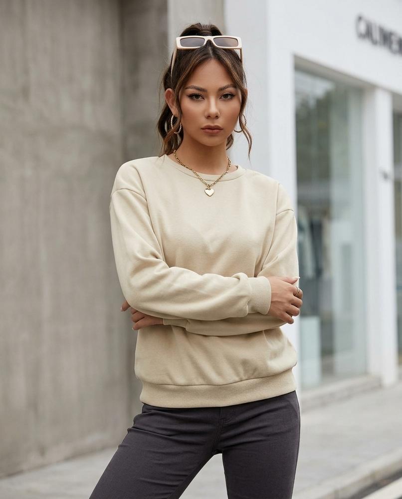 Statement Street - Demur | Langärmliges Einfarbiges Sweatshirt Damen