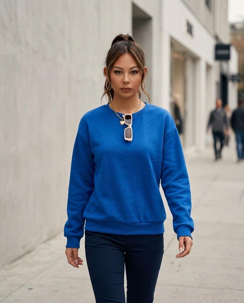 Statement Street - Demur | Langärmliges Einfarbiges Sweatshirt Damen