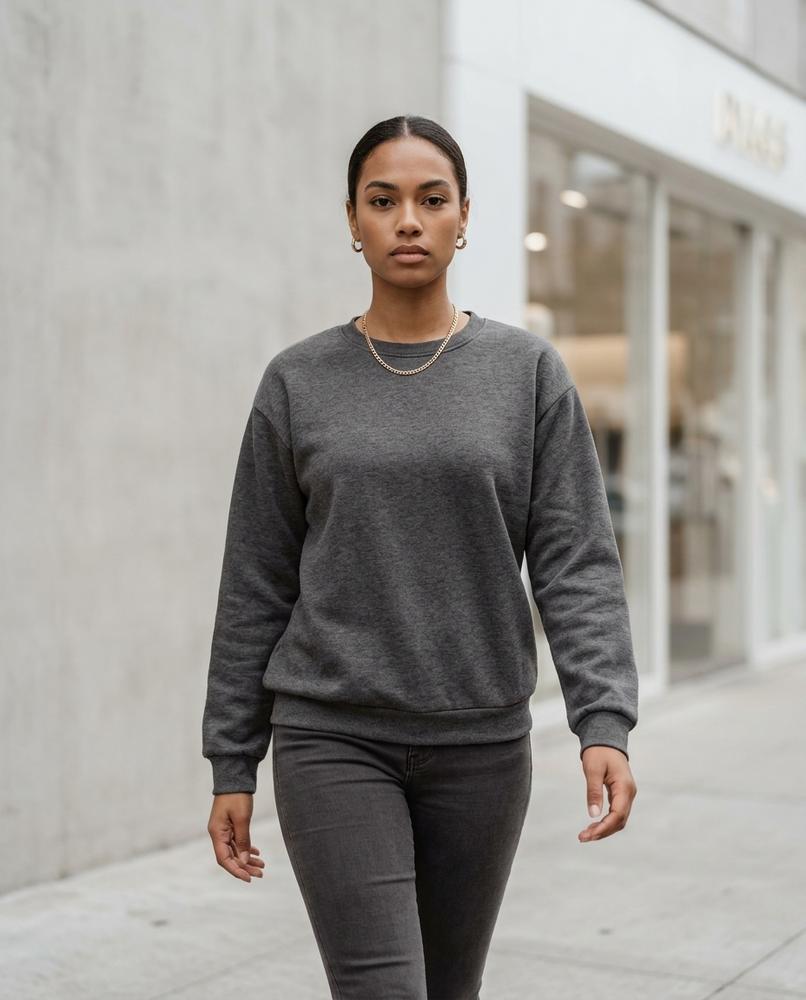 Statement Street - Demur | Langärmliges Einfarbiges Sweatshirt Damen