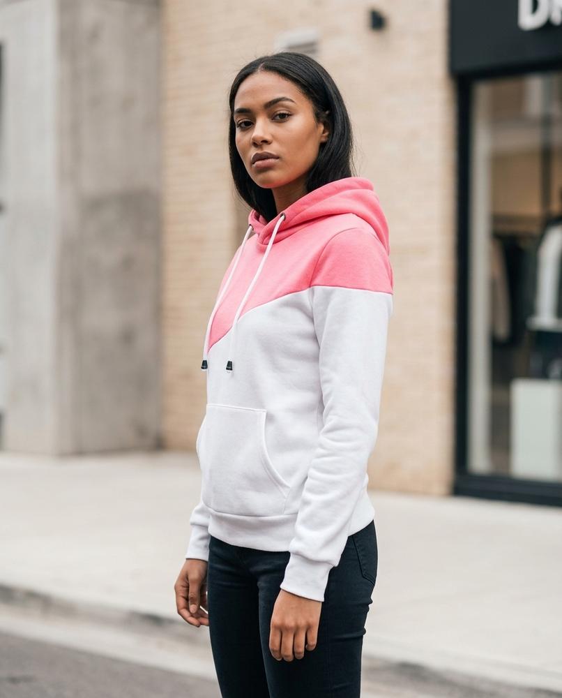 Statement Street - Lamim | Zweifarbiger Langärmeliger Hoodie Damen