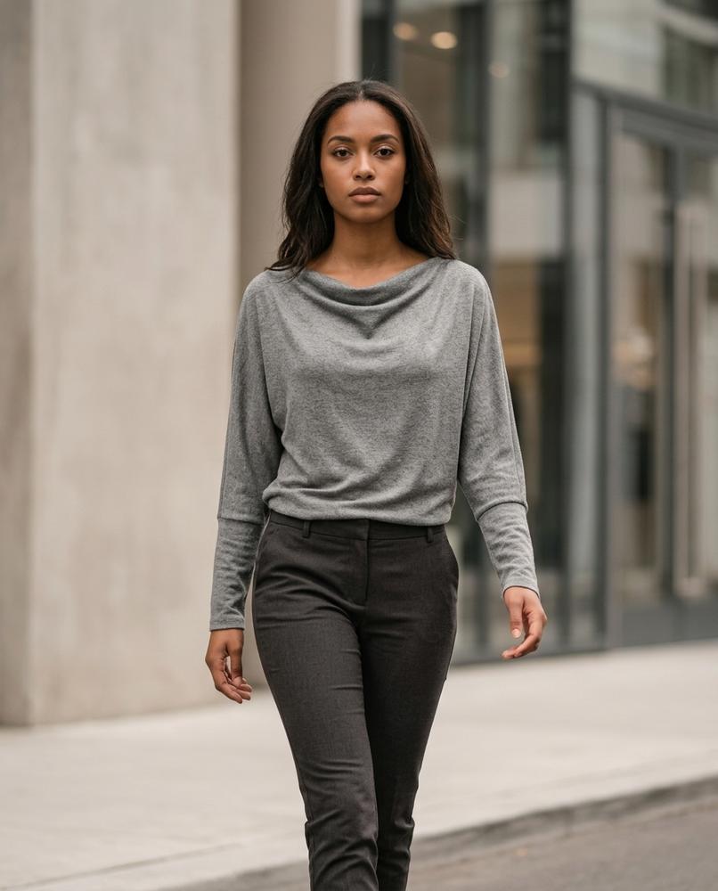 Statement Street - Kigel | Langärmlig Drapiert Shirt Damen
