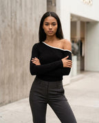 Statement Street - Mafom | Asymmetrisches Langärmliges Shirt Damen