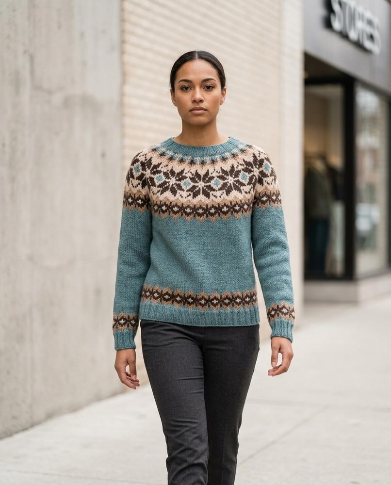 Statement Street - Ruwen | Gemusterter Gestrickter Pullover Unisex