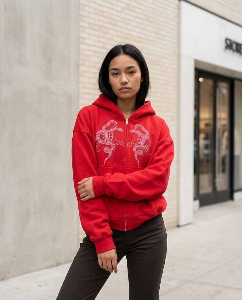 Statement Street - Legik | Strassbesetzter Kurzgeschnittener Hoodie Damen