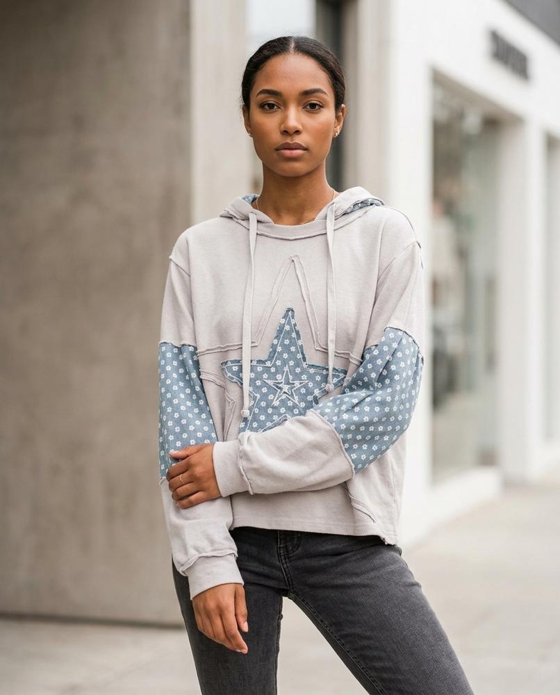 Statement Street - Vilal | Gepatcht Kontrastfarben Hoodie Damen