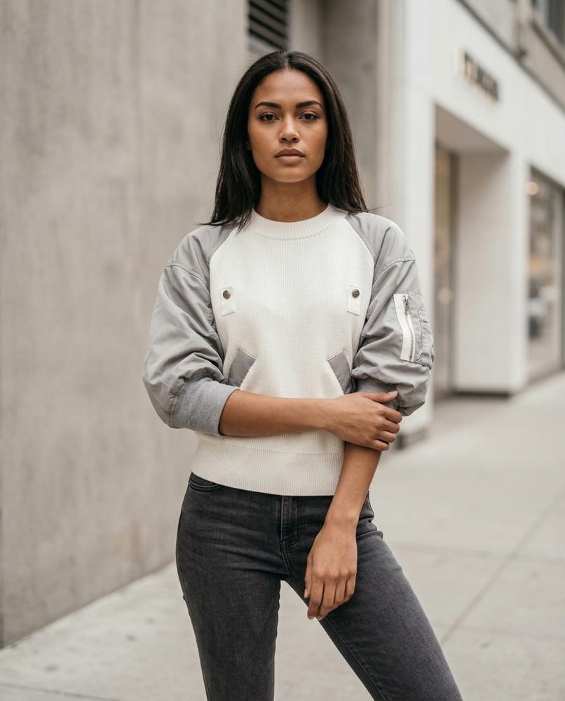 Statement Street - Yiwed | Kombinierter Voluminöser Pullover Damen