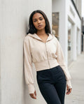 Statement Street - Sozus | Reißverschluss Kurz Geschnittener Hoodie Damen