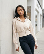 Statement Street - Sozus | Reißverschluss Kurz Geschnittener Hoodie Damen
