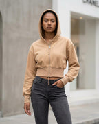 Statement Street - Sozus | Reißverschluss Kurz Geschnittener Hoodie Damen