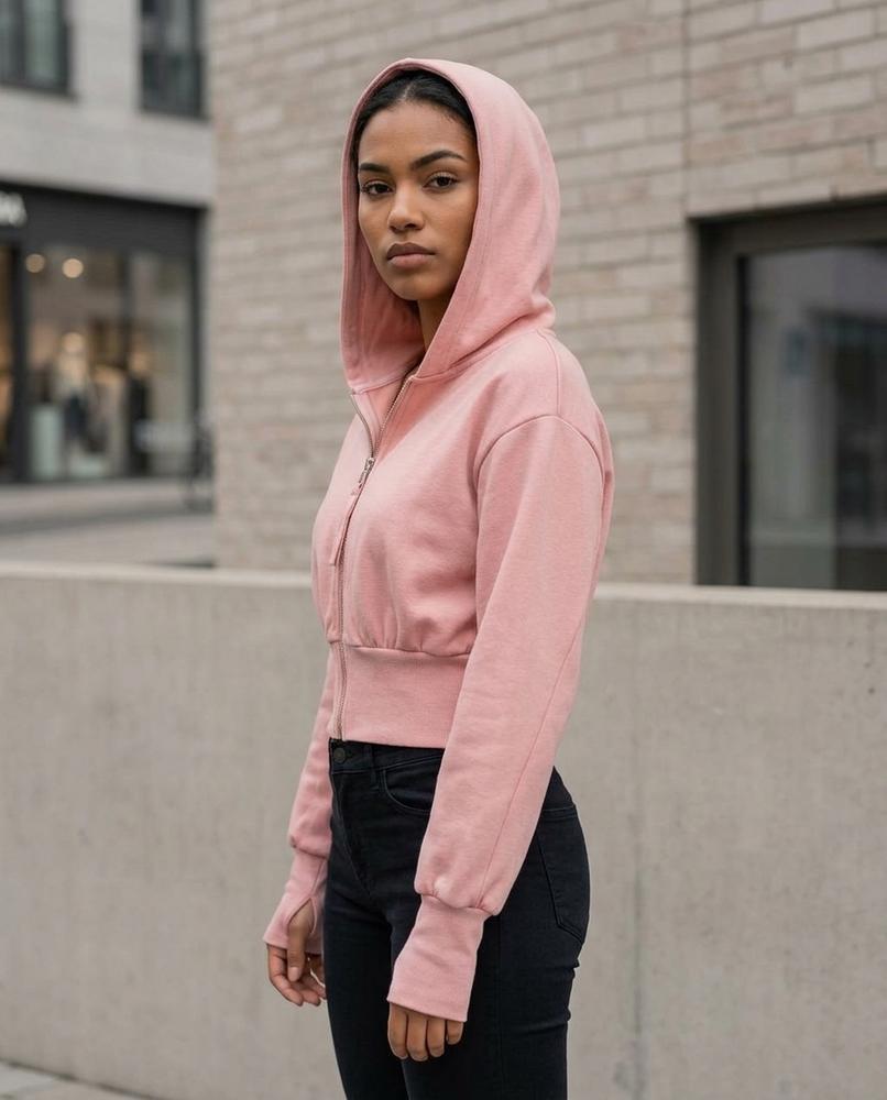 Statement Street - Sozus | Reißverschluss Kurz Geschnittener Hoodie Damen
