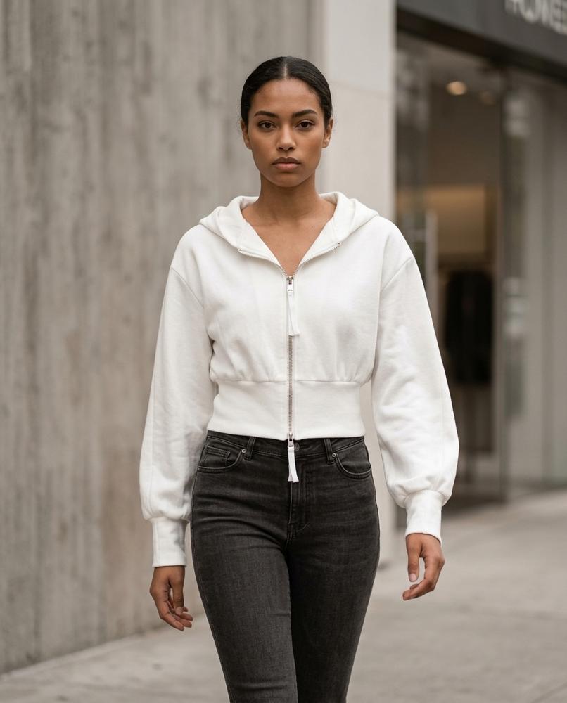 Statement Street - Sozus | Reißverschluss Kurz Geschnittener Hoodie Damen