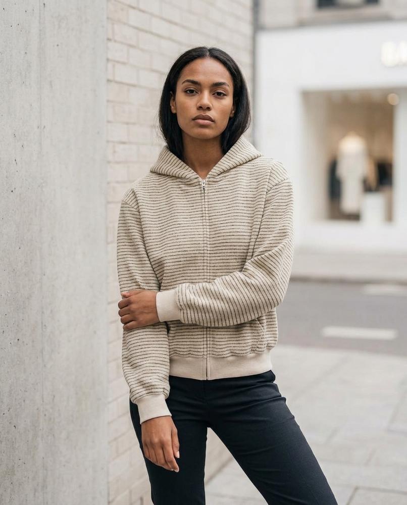 Statement Street - Simen | Gestreift Strukturiert Hoodie Unisex
