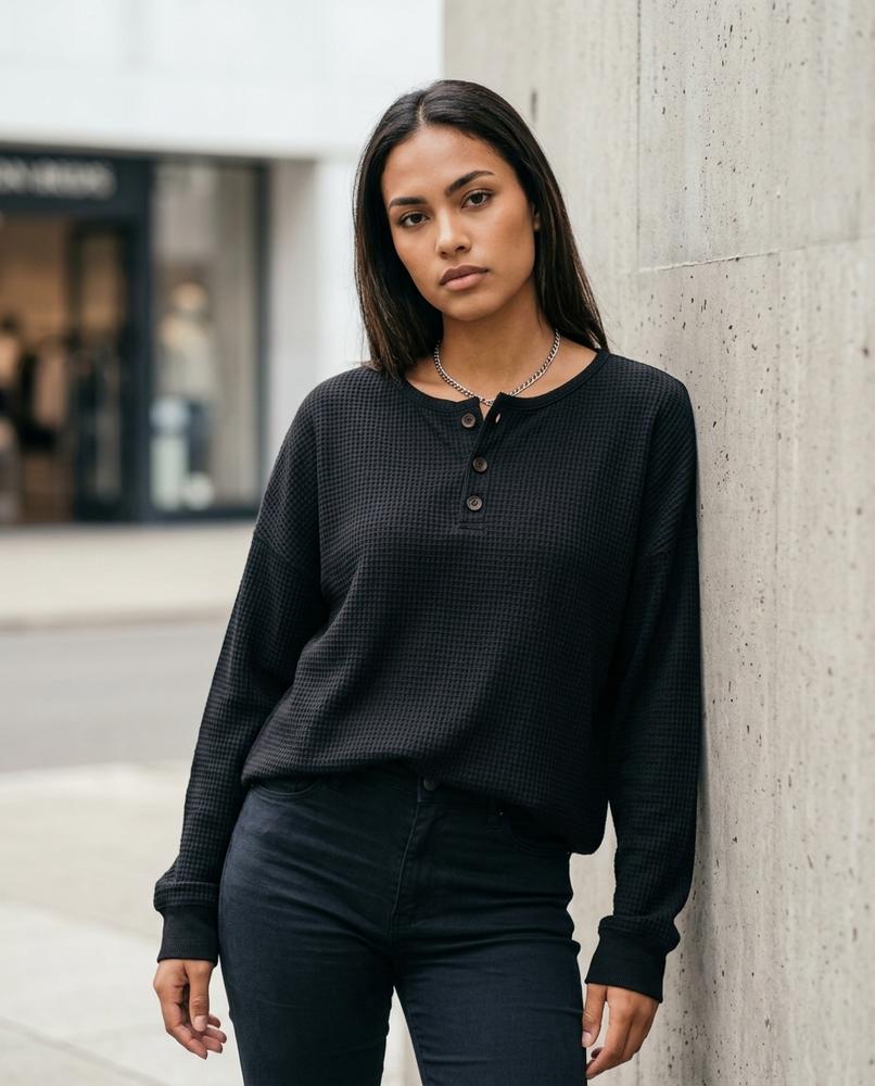 Statement Street - Yufak | Strukturiertes Langärmliges Shirt Damen