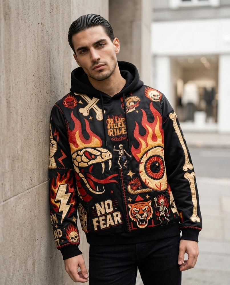 Statement Street - Nikal | Appliziert Bestickt Hoodie Unisex