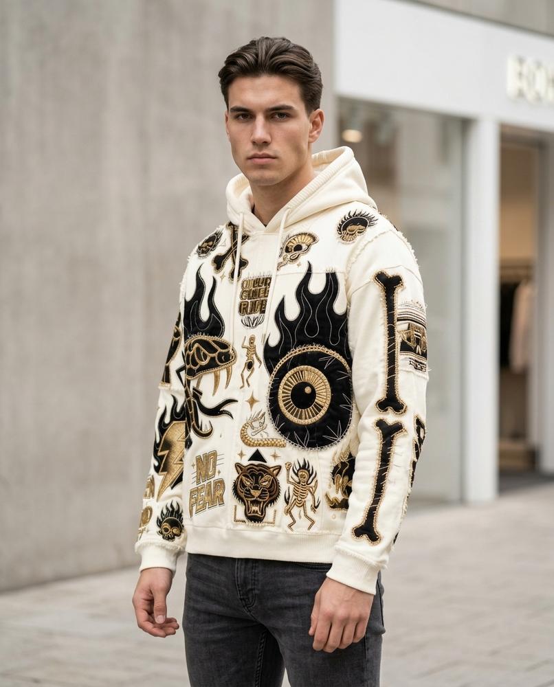 Statement Street - Nikal | Appliziert Bestickt Hoodie Unisex
