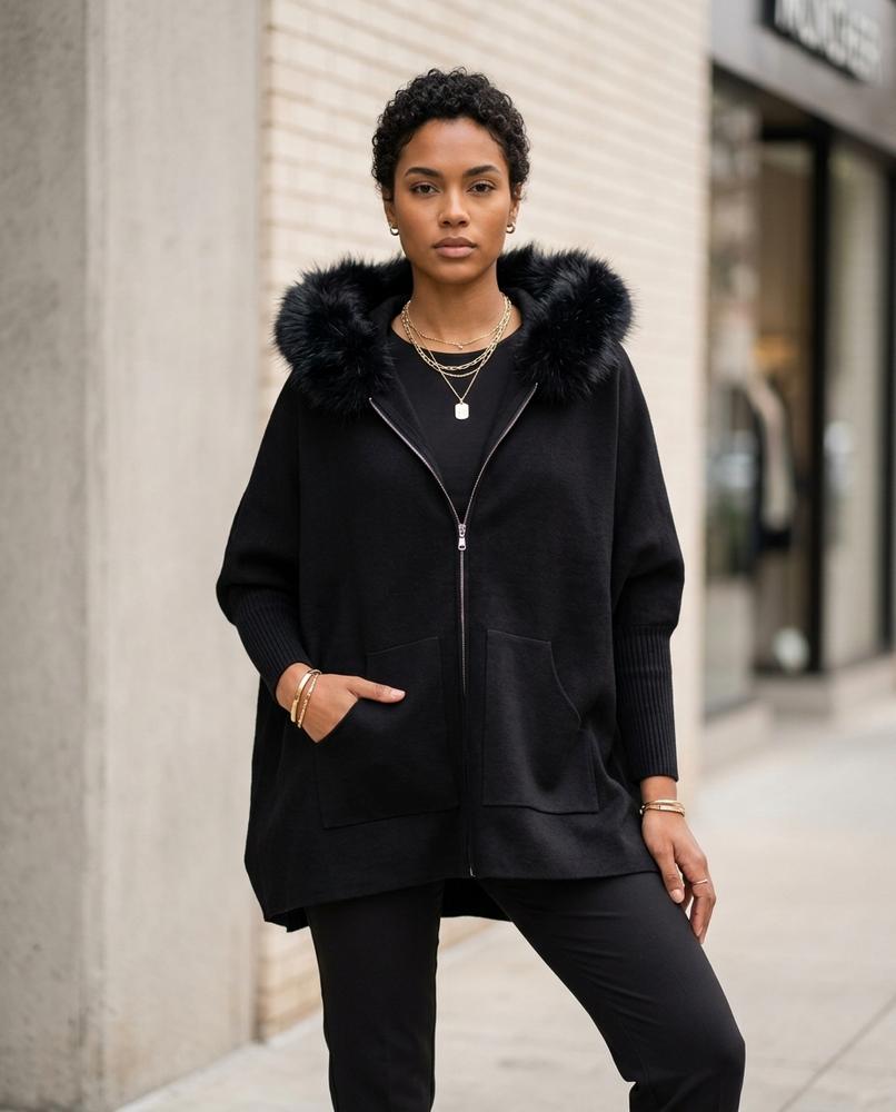 Statement Street - Vusan | Weit Geschnittene Pelzbesetzte Jacke Damen